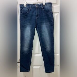 Mens Vintage Genes Black Slim Straight Fit Jeans Size 34 x 32